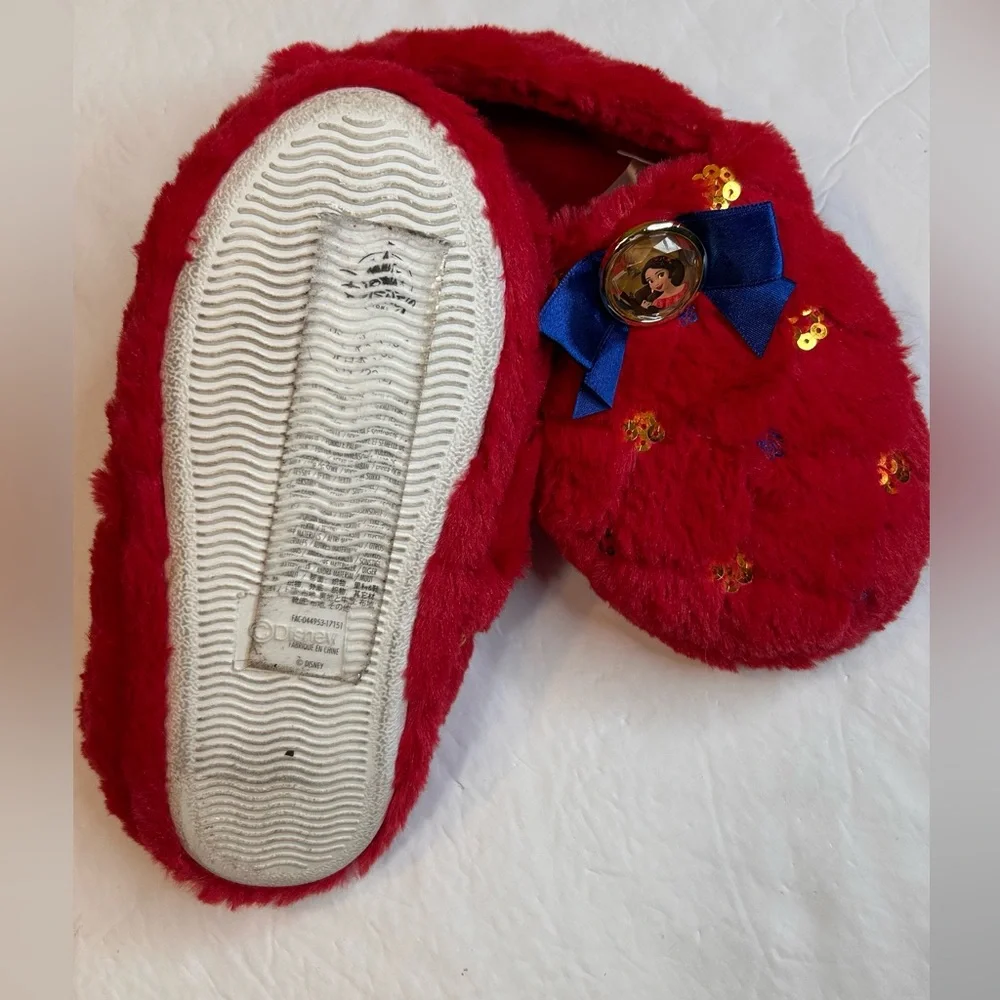 Disney Princess Elena of Avalor Red Slippers with Blue Accent Girls Size 2